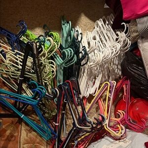 Colorful Vintage Plastic Large Hangers Set of 125!